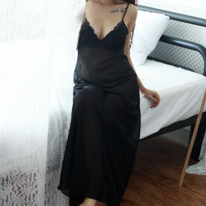 MKG Sensual Long Chiffon Gown - Black